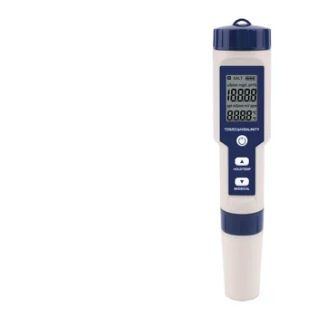 Najnovšie 5 v 1 TDS/ES/PH/Salinita/TEMP Kvality Vody Tester Ph Meter A ppm Meter kombinovaná Elektróda Vymeniteľné Soľ Meter