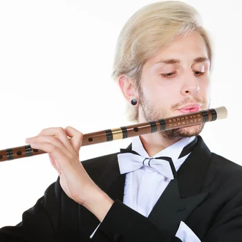1 Nastavte Čínsky Bambusová Flauta Dve Časti Flauta Dlho Flauta s Úložný Vak(Tlačidlo C)