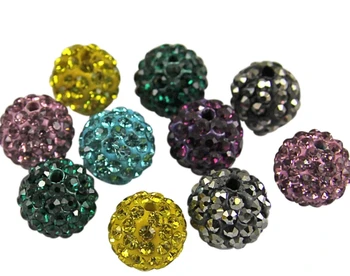 10 mm 100ks/veľa hot zmiešané farby biela, fialová, modrá, čierna Drahokamu crystal Korálky náramok náhrdelník diy s463