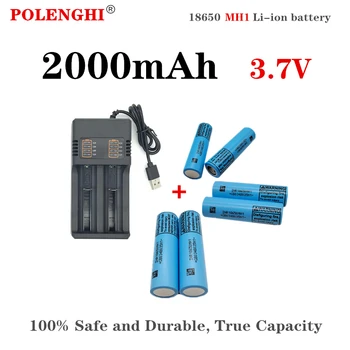 100% pravda, 3,7 V kapacita 18650 MH1 2000mAh elektrický nástroj baterka, nabíjateľná lítium-multi-funkčné batérie s nabíjačkou