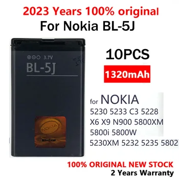 10PCS BL-5J BL5J BL 5J Telefón, Nové Batérie Pre Nokia 5230 5233 5235 5800 3020 XpressMusic N900 C3 Lumia 520 525 530 5228 5900