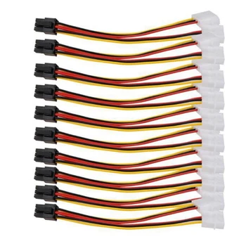 10PCS Molex 4 Pin PCI-E slot karty PCI Express 6 Pin Power Converter Adaptér Konektor pre Kábel Napájací Kábel