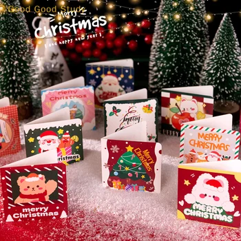 10PCS Vianočné Pohľadnice Pre Deti Mini Želanie Vianočné Pohľadnice, Obálky Vianočný Večierok Pohľadnice, Darčekové Karty