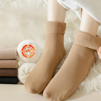 1Pair Plyšové Ženy Ponožky Zimné Teplé Zahustiť Tepelnej Snehu Ponožky Farbou Podlahy Mužov Ponožky Soft Anti Slip Ponožky, pančuchový tovar