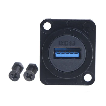 1pc PVC, Kovu, D-typ Kovové USB Zásuvky 3.0 Panel Inštalácie Skrinky Dual Dátový Konektor Panel Inštalácia