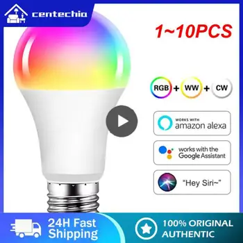 1~10PCS 15W Tuya Wifi Smart Žiarovky RGB E27 Led Žiarovka Smart Home Tuya Lampa 110V Alexa Inteligentné svetlomety