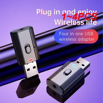1~4PCS Adaptér USB Bezdrôtový Vysielač, Prijímač Hudby a Audio Pre PC TV Auto Hands-free 3.5 mm AUX Adaptér