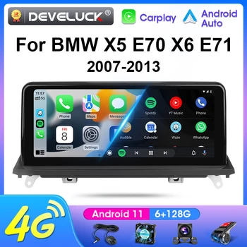 2 Din Android 11.0 autorádia Pre BMW X5 E53 E70 X6 E71 2007 - 2013 CCC CIC Multimediálny prehrávač Carplay Stereo GPS Navigácie Auto
