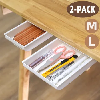 2-Pack Stôl Ceruzka Zásuvky Organizátor, Veľkú Kapacitu, Pop-Up Skladovanie Skrytej Ploche Zásuvky Zásobník Na Perá Office Home Skladovanie