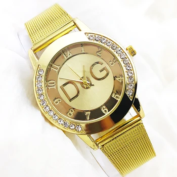 2023 Hot Predaj Kovových Módne Hodinky Ženy, Luxusné Značky DQG Crystal Quartz Hodinky Reloj Mujer Bežné Nehrdzavejúcej Ocele Muž Hodiny