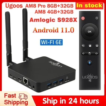 2023 Nové Ugoos AM8 Smart TV Box Android 11 Amlogic S928X-J 4 GB 32 GB WiFi6 BT5.3 1000M Set-Top Box AV1 Dolby Audio/Dolby Vízia
