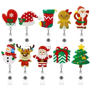2023 Nový Design 1 Kus Anime Vianočný Stromček Ponožky Klobúk Zdvíhateľnej Sestra Odznak Cievky Roztomilý Snehuliak ID Držiteľa Karty Kľúče ozdobná šnúrka na uniforme