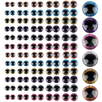20pcs 6 Farieb Lesk Plastových Bezpečnostných Oči 9 mm-40 mm Kolo Doll Eyes pre Bábiku Medveď, Zajac Hračka a DIY Plavidlá