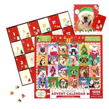 24 dní Vianočné Puzzle Adventný Kalendár Prenosné Roztomilý Časovač, Kalendár Psa Príchodom Puzzle Vianočné Darčeky pre Dospelých a Deti