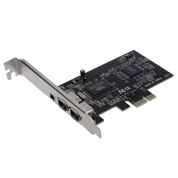 2X PCI Express X1 slot karty PCI-E Firewire 1394A IEEE1394 Radič Karty 3 Portu Na pracovnej Ploche