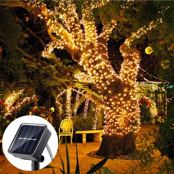 32m/22m/7m Solárne Víla String Svetlá 300 LED Vonkajšie Záhradné Osvetlenie, Solárne Lampy Vianočné Girlandy Camping Party Dekorácie