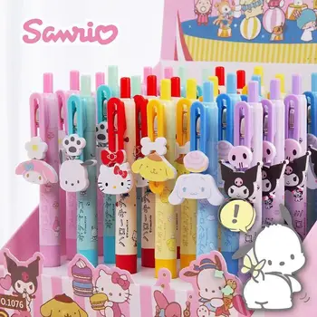 36pcs/Box, Anime Sanrio Série Hello Kitty Kuromi Cartoon Stlačte Gél Pera 0,5 mm Kawaii Patch Pero Plynule Písať Školské potreby
