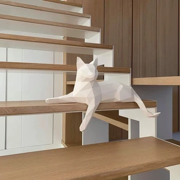 3D Papier Formy Mačka Model Skladanie Papiera Práce Strana DIY Plavidlá Domova Stôl Poschodí Dekorácie, Figúrky Miniatúr, Kreatívne Hračky