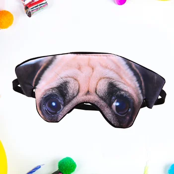 3D Psa Vzor Očná Maska Zábavné Tieni Nap Kryt na Zakrytie Spanie Maska Eyepatch Spánku Okuliare (Pug)