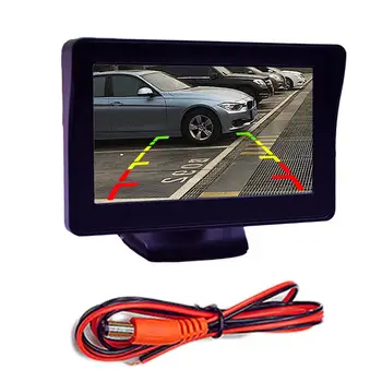 4,3-Palcový Hd Auto Monitor Tft Displej 2-Pásmový Signál Vstup, Parkovisko, Parkovacia Kamera Univerzálna Otáčanie Displeja Auto Displej