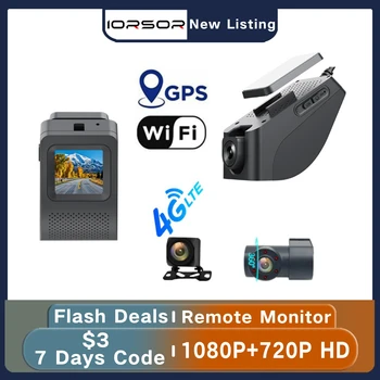 4G Diaľkové Monitorovanie 1080P Dash Cam pre Auto Fotoaparát, Wifi, GPS Dvr Dashcam 24h Parkovanie pre Nočné Videnie Dual Dvr Kamera Video Registrator