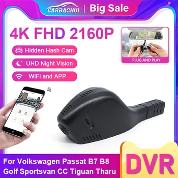 4K Auta DVR Dash Cam Kamera Wifi Video Rekordér Pre Volkswagen VW Passat B7 B8 2021-2023,Plug and Play DashCam Jednoduchá Inštalácia