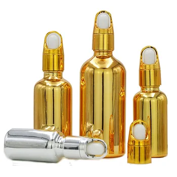 5-100ml UV Pokovovanie Technológie Zlaté Prázdne Naplniteľné Sklo Esenciálny Olej Parfum Fľašu s Kvapkadlom
