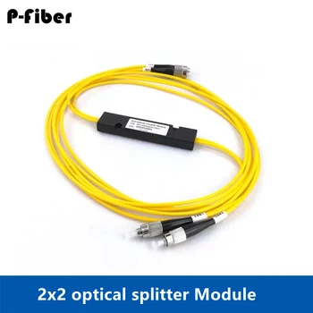5 ks 2x2 optického vlákna PLC splitter Modul 2*2 box typ SC, FC ST LC vrkôčiky typ Kazety FTTH spojka žltá 2:2
