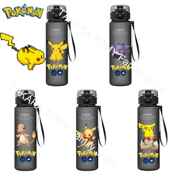 560ML Pokémon Pikachu Fľaša na Vodu Anime Deti Prenosný Plastový Pohár Vody Dospelých Vonkajšie Veľkú Kapacitu, Športové Kanvica Dary