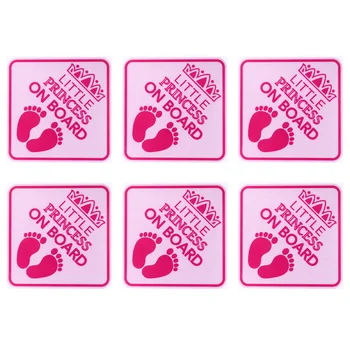 6 KS Princezná Nálepky Samolepiace Ružové Auto Okno Odtlačkový PVC Znamení Tvorivé Obtlačky Na Palube