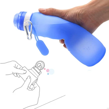 600 ml Silikónové Skladacia Fľaša na Vodu Outdoorové Športy Dodávky pitnej Vody Fľašu Pohodlné Cestovanie Anti-scalding Izolované