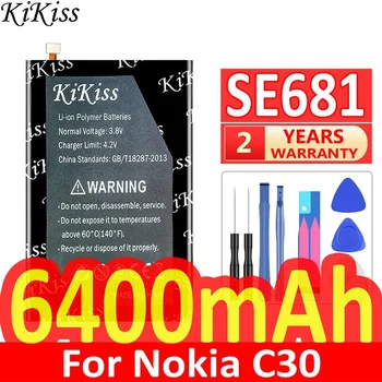 6400mAh KiKiss výkonnú Batériu SE681 Pre Nokia C30