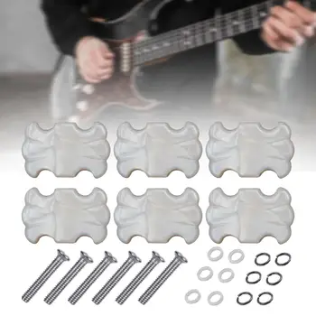 6x Gitara Ladenie Kolíkov Tlačidlo Portable s Podložky a Skrutky pre Elektrické Gitary, Klasické Gitary, Ľudová Gitary Náhradné Diely