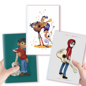 A5 Poznámka Knihu Roztomilé Animácie - Coco - Film Disney S - Niť Viazaný Notebook - Škola Písanie Dodávky Cartoon Papiernictvo Deti Darček
