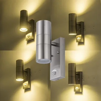 AC85-240V nehrdzavejúcej ocele, LED nástenné svietidlo indukčné Pohybu snímača nástenné svietidlo použiť hotely, spoločenstiev a vila záhrada led svetlo