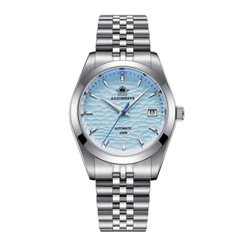 ADDIESDIVE Automatické Mechanické Hodinky Muž, European American Business Voľný čas Náramkové hodinky Luxusné Strieborné Svetelný Vodotesné Hodinky