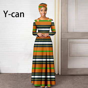 Africké Šaty pre Ženy 2023 Dashiki Tlač Sexy Duté Maxi Vestidos Zápas Šatku Dátum Svadby Prom Šaty Y2325104