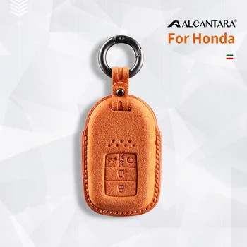 Alcantara Kľúča Vozidla puzdro Pre Honda Fit Občianske Dohodou HR-V HRV Mesto Odyssey CRV CR-VKeychain