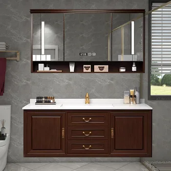 Americký kúpeľňa kabinetu kombinácii masívneho dreva kúpeľňa mramoru, keramické jeden umývanie stola umývadlo