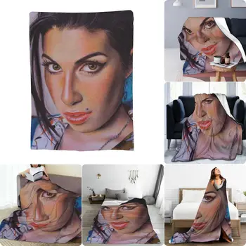 Amy Winehouse Ultra-Mäkké Micro Fleece Deka Načechraný Rozkladacia Pohovka Coral Fleece Umelú Kožušinu Hodiť