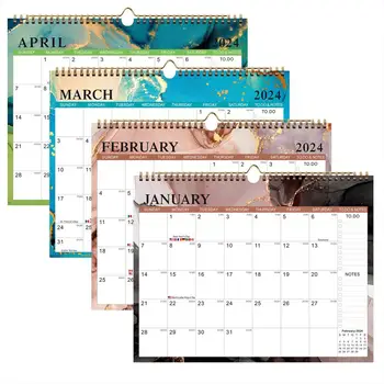 Anglický Kalendár 2024-2025 nástenný Kalendár Riadenie Času Mesačný Plánovač Kalendár pre Domáce Kancelárie Školy