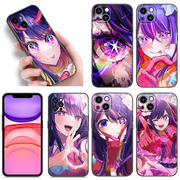 Anime AI Oshi Telefón puzdro Pre Apple iPhone 12 13 Mini 11 14 15 Pro Max 7 8 Plus X XR XS SE 2020 2022 Čierne Silikónové puzdro