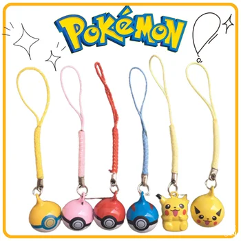 Anime Pokémon Pikachu Nové Keyring Keychain Bell Ornament Roztomilý Kreslený Tvorivé Telefón Príslušenstvo Školskej Taške Prívesok Dary