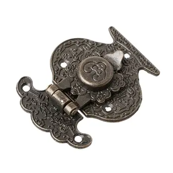 Antické Bronzové Hasp Západku Šperky Drevený Box Mini Skrinka Zámok Pracky Dekoratívne