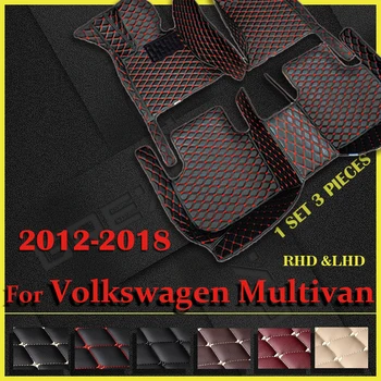 Auto podlahové rohože pre Volkswagen Multivan 2012 2013 2014 2015 2016 2017 2018 Vlastné auto nohy Podložky automobilový koberec kryt