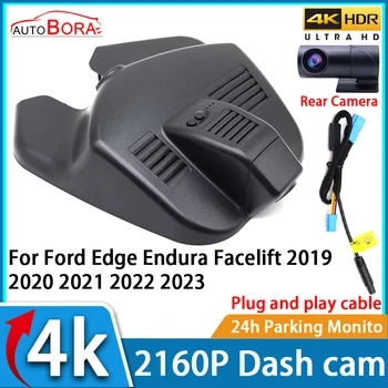 AutoBora Car Video Recorder Nočné Videnie 4K UHD 2160P DVR Dash Cam pre Ford Edge Endura Facelift 2019 2020 2021 2022 2023