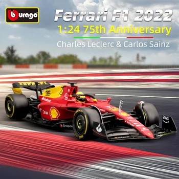 Bburago 1:24 2022 Scuderia Ferrari F1-75 Monza 75. Výročie Zliatiny Auto Die Cast Model Luxusné Vozidlo Formula Racing Hračka