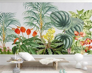 beibehang Vlastné Nástenné Tapety Maľby HD kvalite, Ručne Maľované tropických rastlín, Obývacia Izba, TV joj, Steny 3d tapety