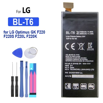 BL-T6 Batéria pre LG Optimus GK F220 F220S F220L F220K, Batérie Batterij + Trať, 3100mAh