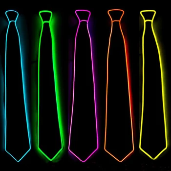 Blikajúce Neónové svietidlo LED Kravatu Halloween, Vianočné Tanečné Dodávky Svadobné Party Dekorácie Svetelné EL Drôt Kravata Tvorivé 2023